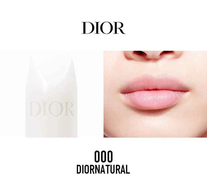 Rouge Dior الكلاسيكية DIOR natural lip balm with soft pink lips model close-up