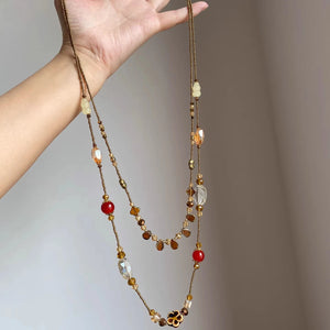 قلادة متعددة الطبقات بتصميم خرز ملون ونمط Boho.