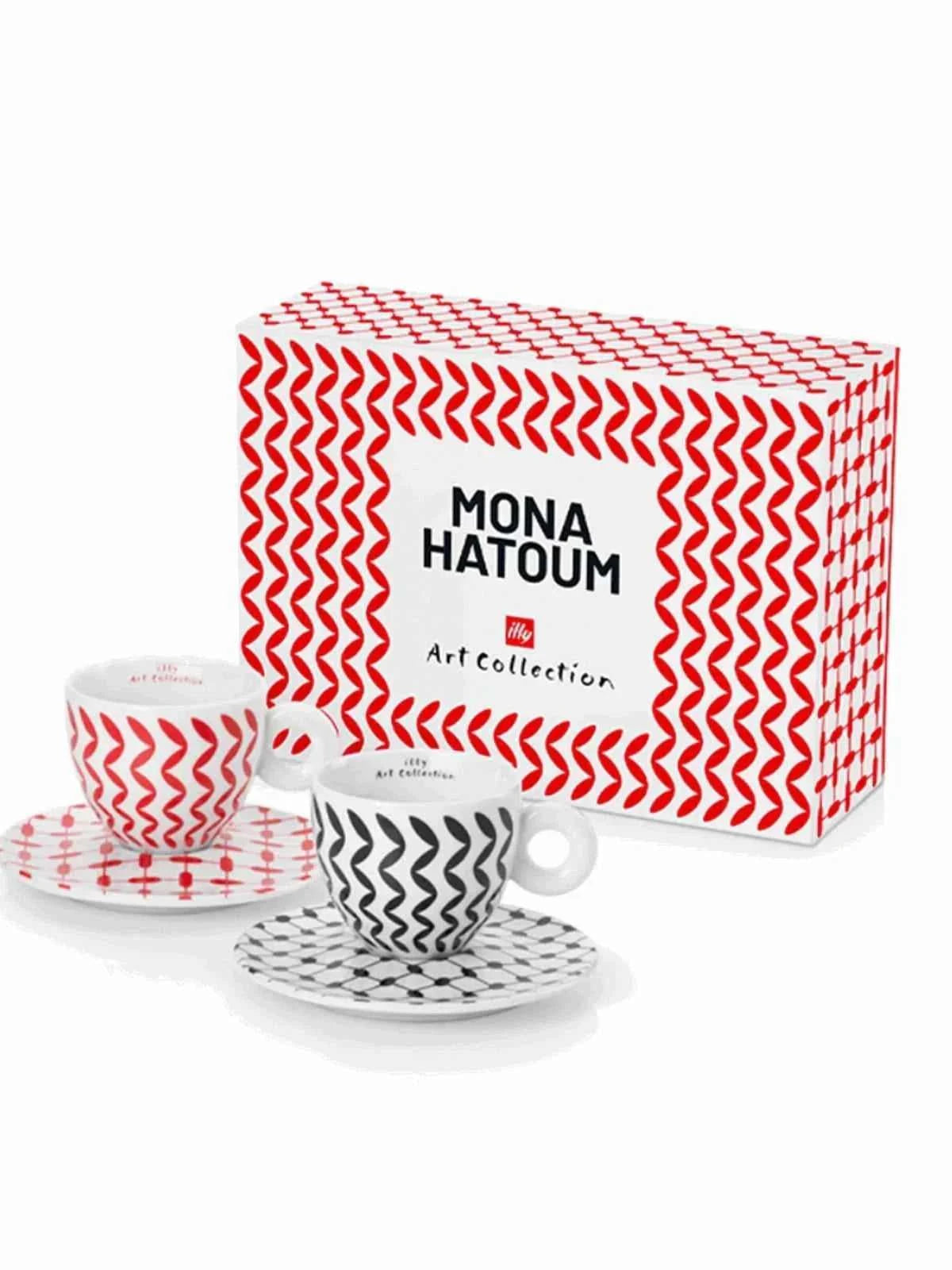 illy Coffee مجموعة من أكواب الإسبريسو من مجموعة "إيلي آرت كولكشن بتصميم الفنانة منى حاطوم.