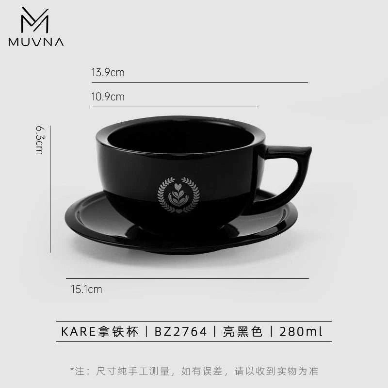 MUVNA Ceramic Latte Cup Embossed Art.