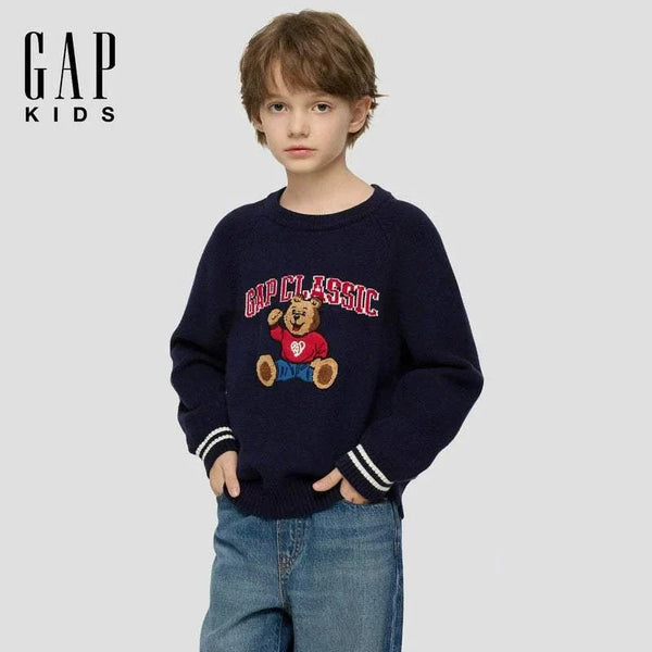Gap bear Boys' Fall 2025 New Bear Logo سويت شيرت
