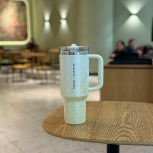 Starbucks cup 2026 spring sequence pattern series national style small fresh ceramic mark stainless steel thermos cup gift box.