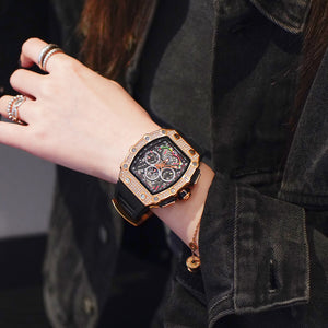 Richard barrel-shaped large dial 2026 new watch women's virtue genuine autumn and winter trend red couple men's watch.