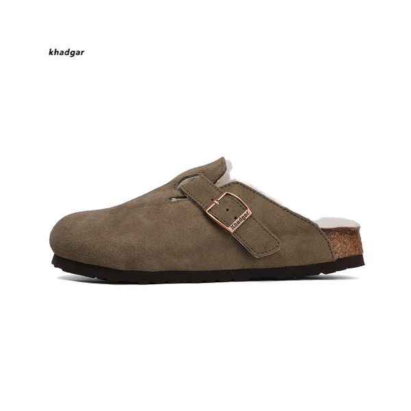 Khadgar Cork Slippers Wool Warm Casual Shoes