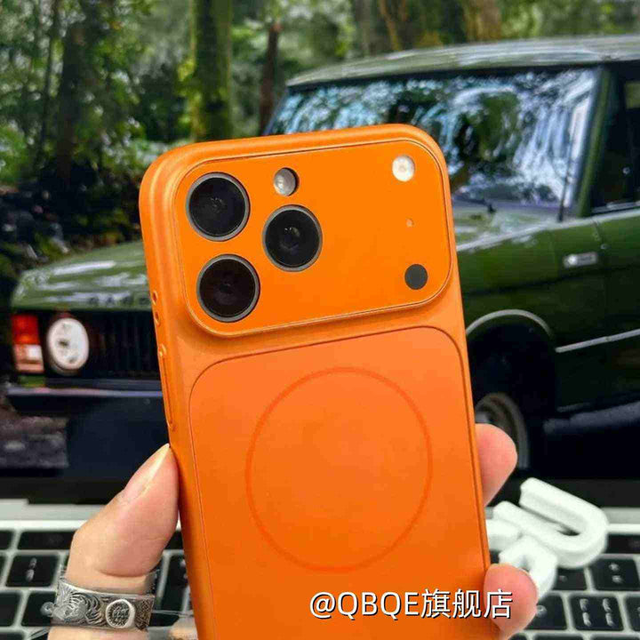 كفر هاتف أبل 17 برو ماكس بلون برتقالي تصميم Seconds change