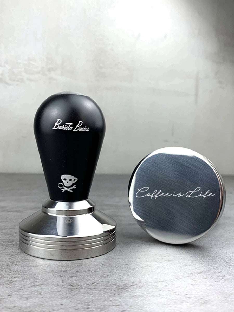 EP espressopart Devil Skull Professional Espresso Powder Hammer Press Filled 58.35 Stainless Steel
