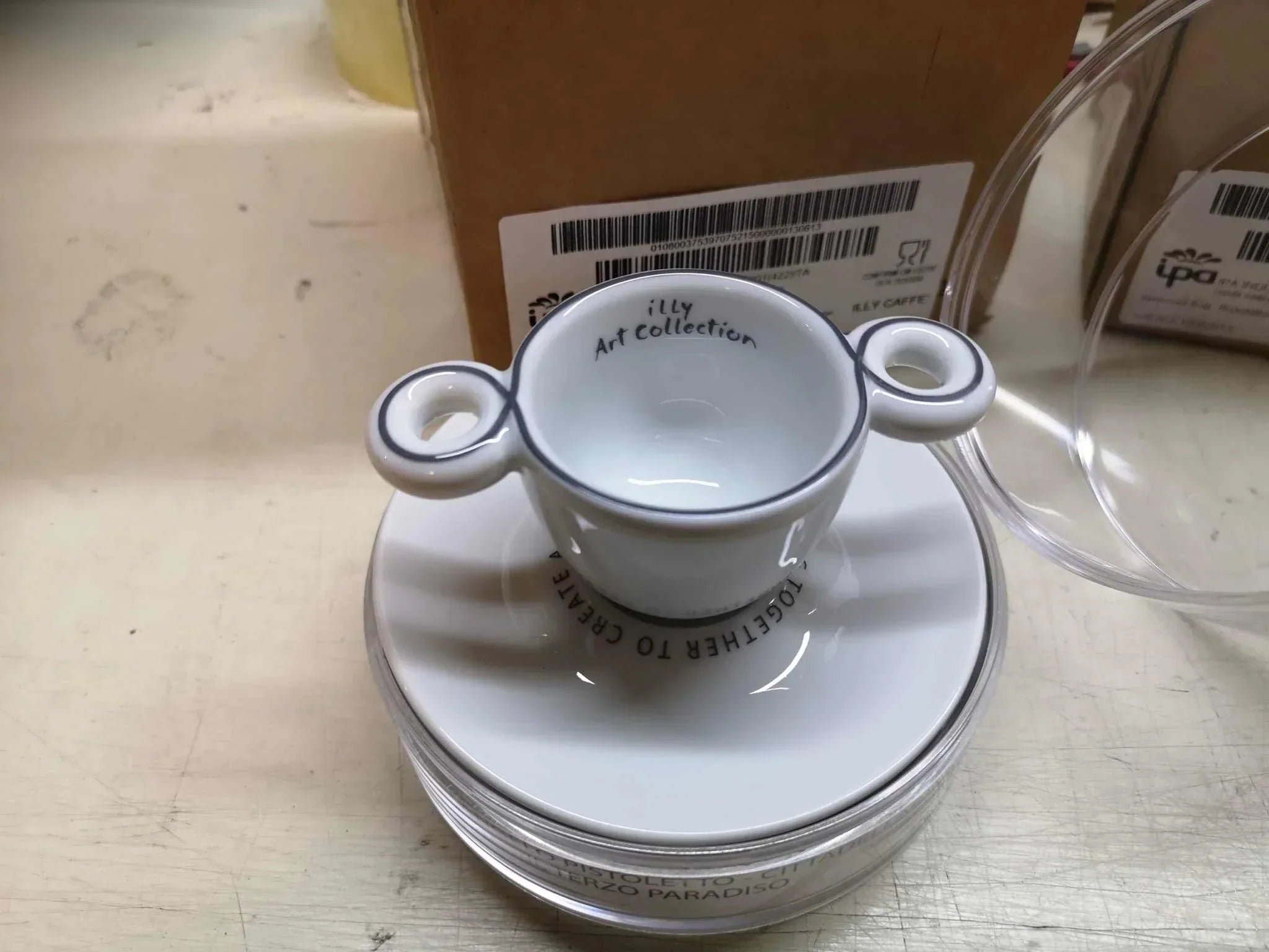 Italian illy coffee cup espresso.