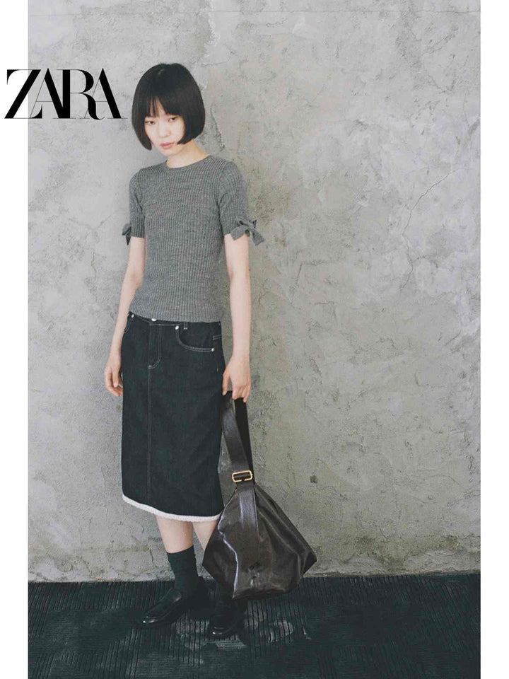 ZARA2025 Autumn New Women's Bag Brown Tote Shoulder Large Capacity Shopping Bag 6047610 700