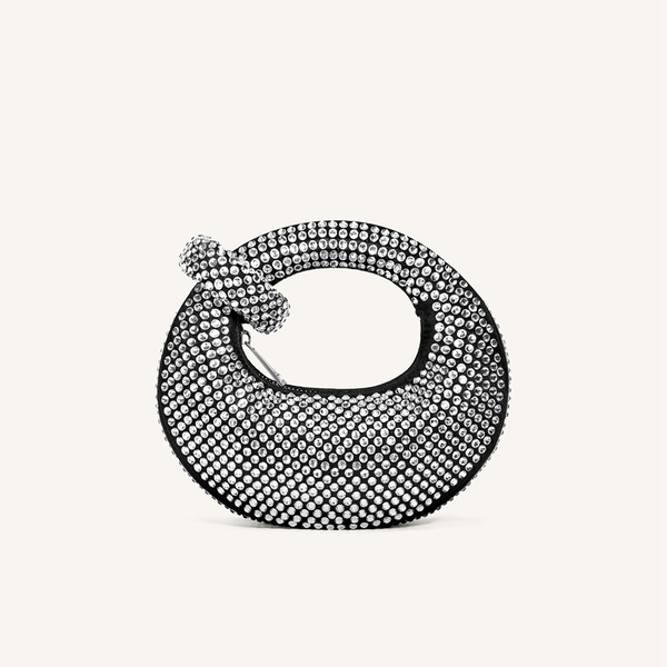 حقيبة JW PEI abacus نسائية بنمط تقليدي وحزام كتف أنيق باللون الأسود مع تفاصيل معدنية لامعة