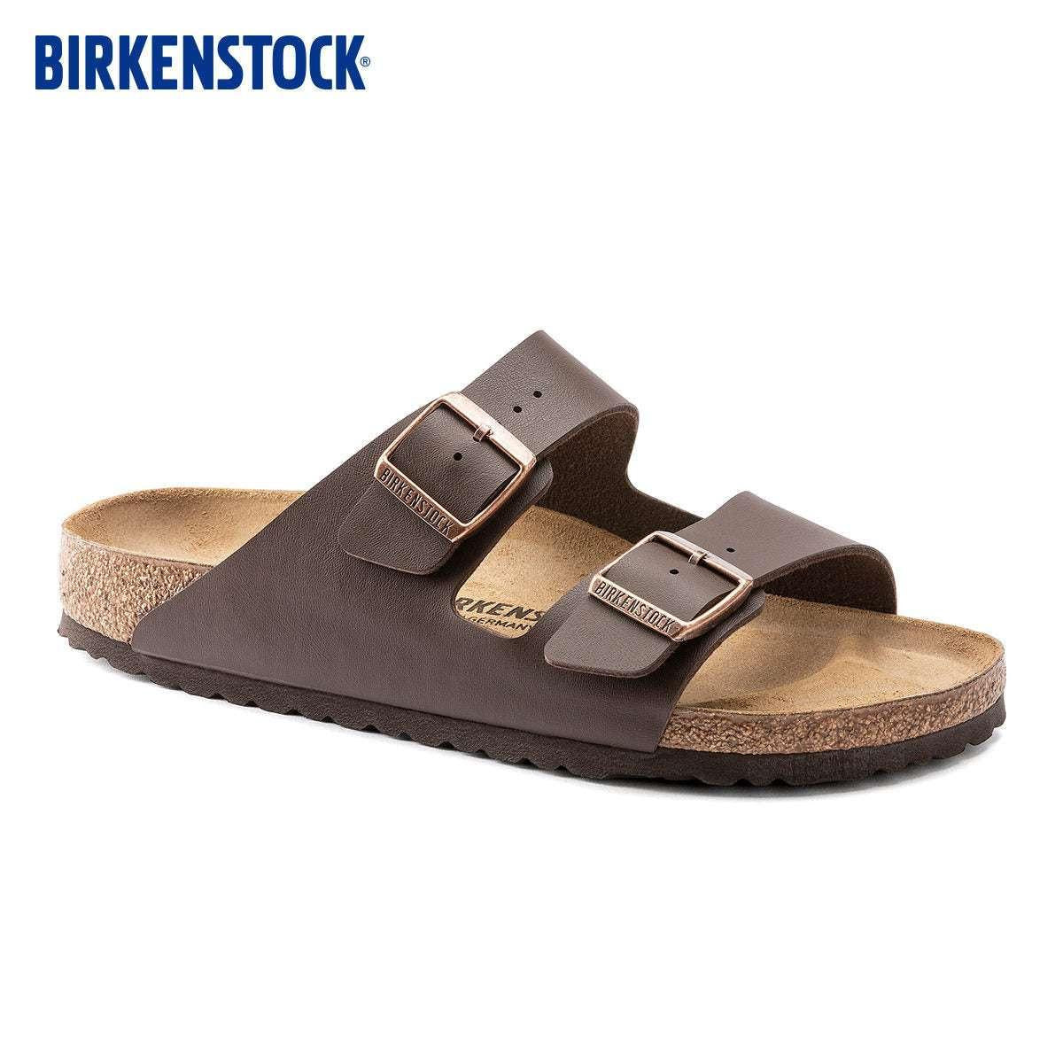 BIRKENSTOCK  Arizona double-buckle slippers.