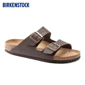 BIRKENSTOCK  Arizona double-buckle slippers.