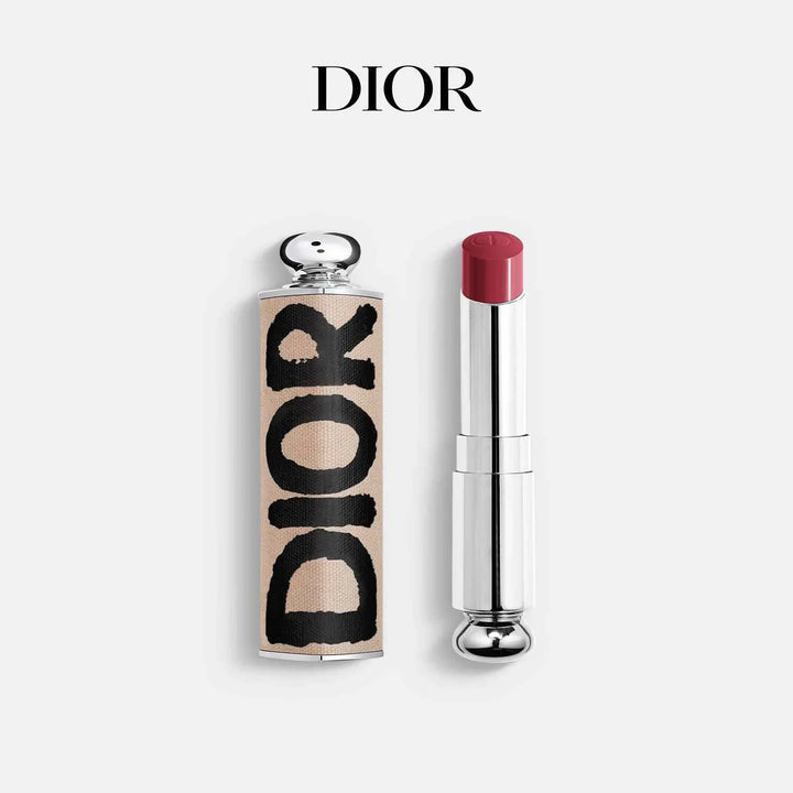 Dior Miss Dior limited edition Fall 2025 lipstick with bold artistic packaging and rich rose shade.
