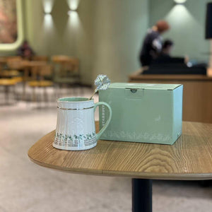 Starbucks cup 2026 spring sequence pattern series national style small fresh ceramic mark stainless steel thermos cup gift box.