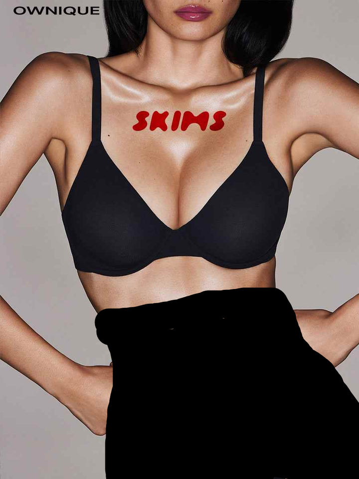 Soft supportive multi-color bra SKIMS design with smooth seamless cups and adjustable straps