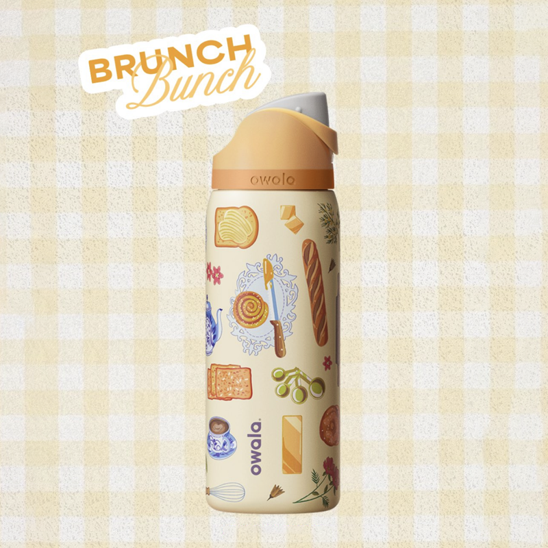 مطارة Owala بتصميم Brunch Bunch مانعة للتسريب.