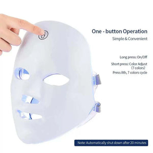 قناع LED Mask للوجه والرقبة 7 ألوان Skin Care قابل للشحن.