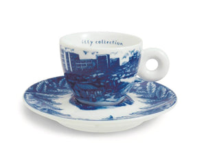 طقم أكواب قهوة Illy Collection - نقش أزرق كلاسيكي.