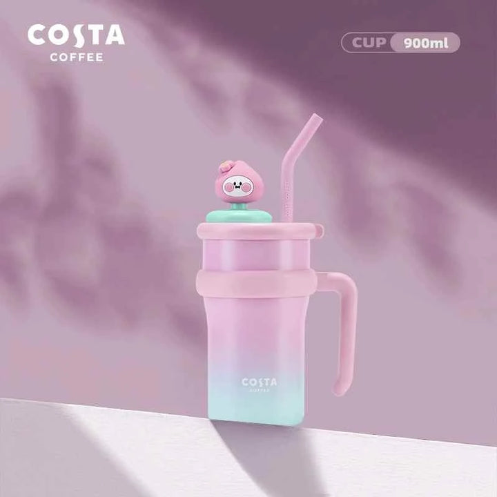 كوب حراري بألوان مبهجة من Costa Coffee&gt;الصور تعرض مجموعة أكواب حرارية من علامة “Costa Coffee” بتصاميم مبهجة وألوان مشرقة مثل الأزرق، الوردي، الأخضر، والأصفر. تأتي الأكواب مع مقبض مريح وغطاء مع شفاطة ماكواب كوستاCostaرفعةكوب حراري بألوان مبهجة من Costa Coffee