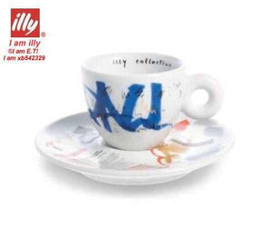 فنجان قهوة illy collection سيراميك بتصميم فني ملون.