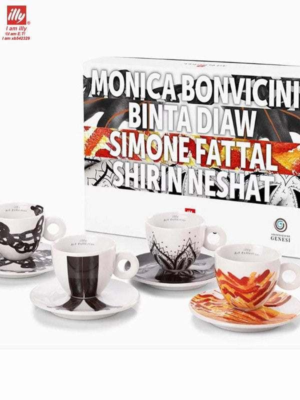 طقم فناجين Espresso من illy Art Collection بتصاميم فنية.