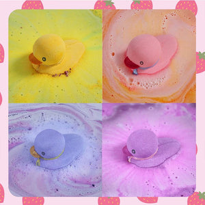 4 Amazon cross-border children's bath balls, bath salt balls, multi-bubble bath, cute duck special-shaped bath ball set box