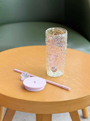 Starbucks cup 2026 Twilight cherry blossom fluttering small fresh ins embossed cherry blossom table cup glass straw water cup.