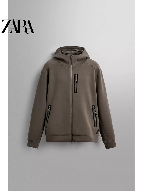 ZARA 2025 Autumn New Sports Men's Hooded Functional Sweatshirt