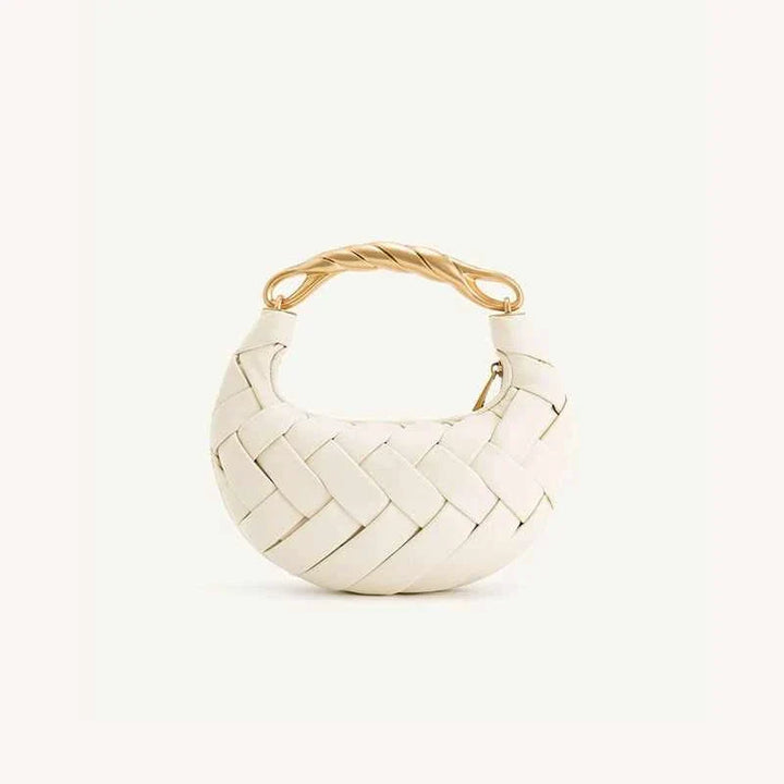 JW PEI Bird's Nest Bag Orla woven white crossbody handbag with twisted handle