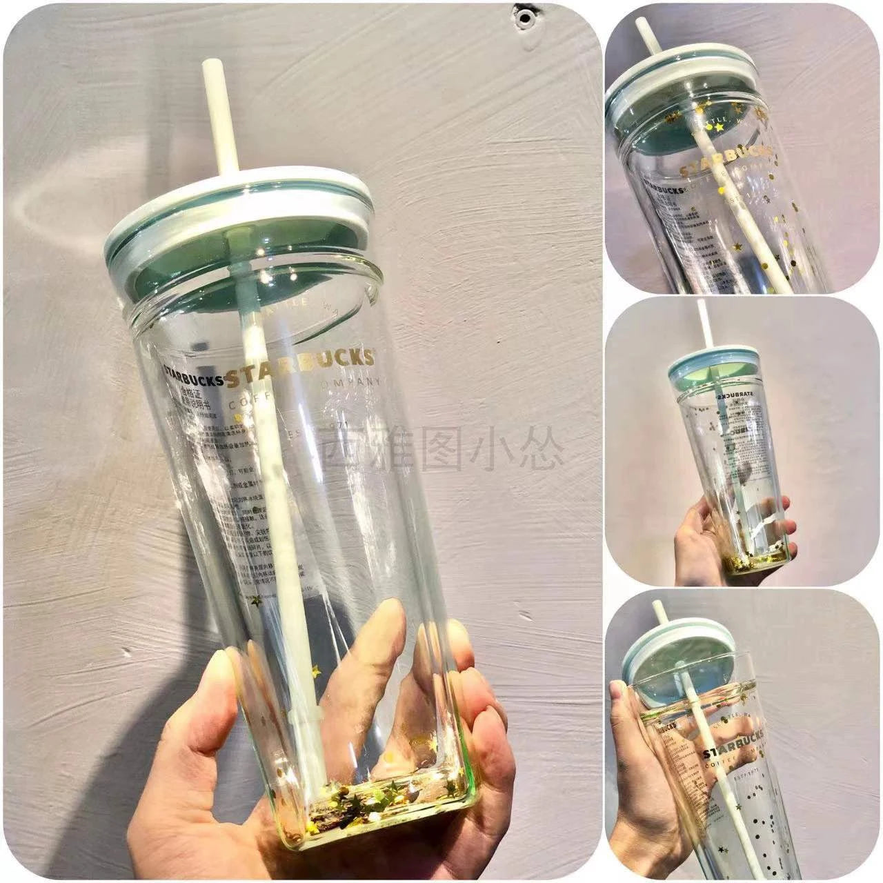 Starbucks Cup  Bear Glass Straw.