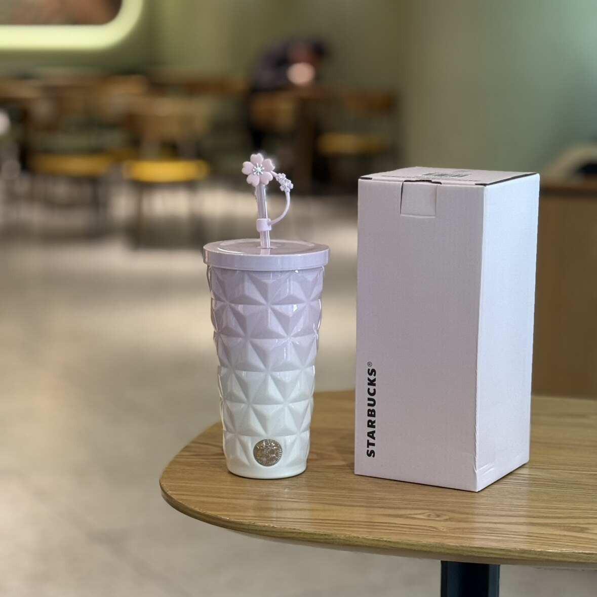 Starbucks Cup 2025 Cherry Blossom Spring Bloom Pink High Value Mark Glass Straw Stainless Steel Insulated Water Cup.