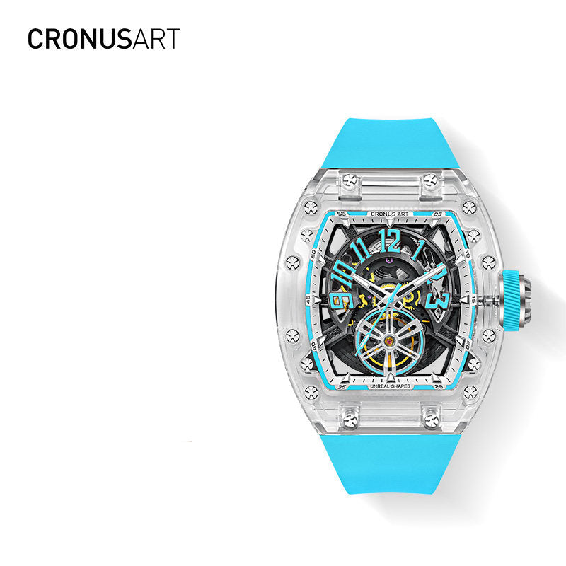 ساعة CRONUSART بتصميم Crystal Case الشفاف وميزة Luminous Point