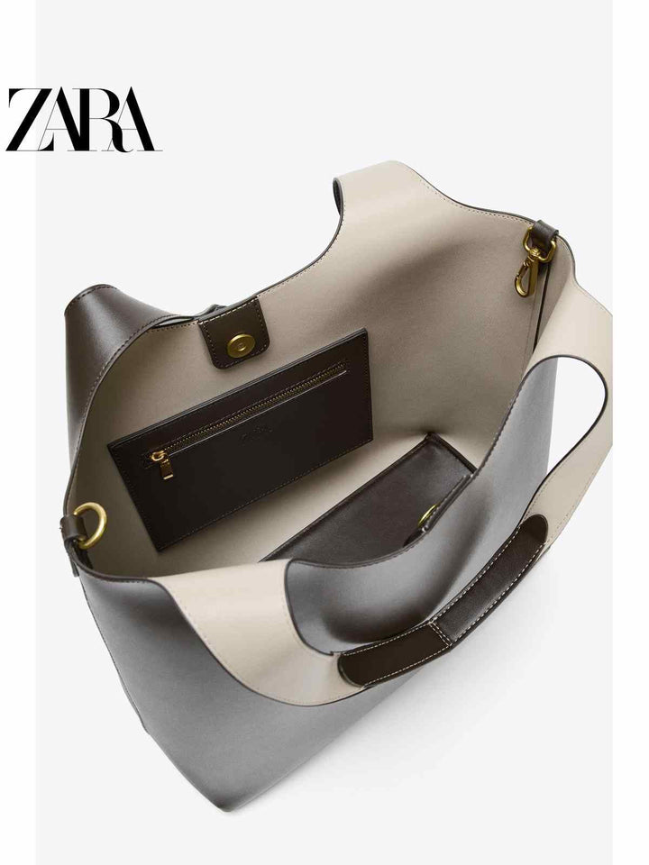 ZARA2025 Autumn New Women's Bag Large Capacity Shoulder Shopping Tote Bag 6039610 721