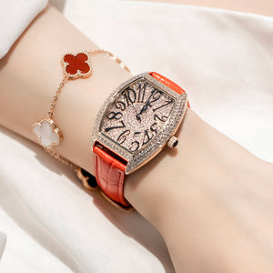 davena watch women's 2026 new full diamond women's light luxury niche women's watch red famous brand genuine products.