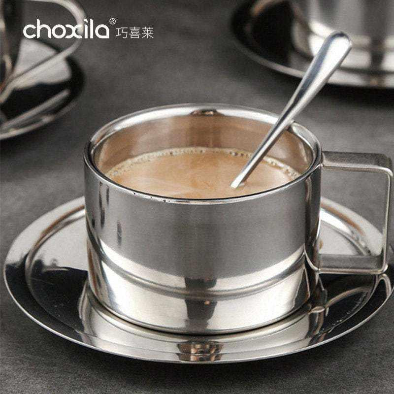 Choxila stainless steel coffee mug.