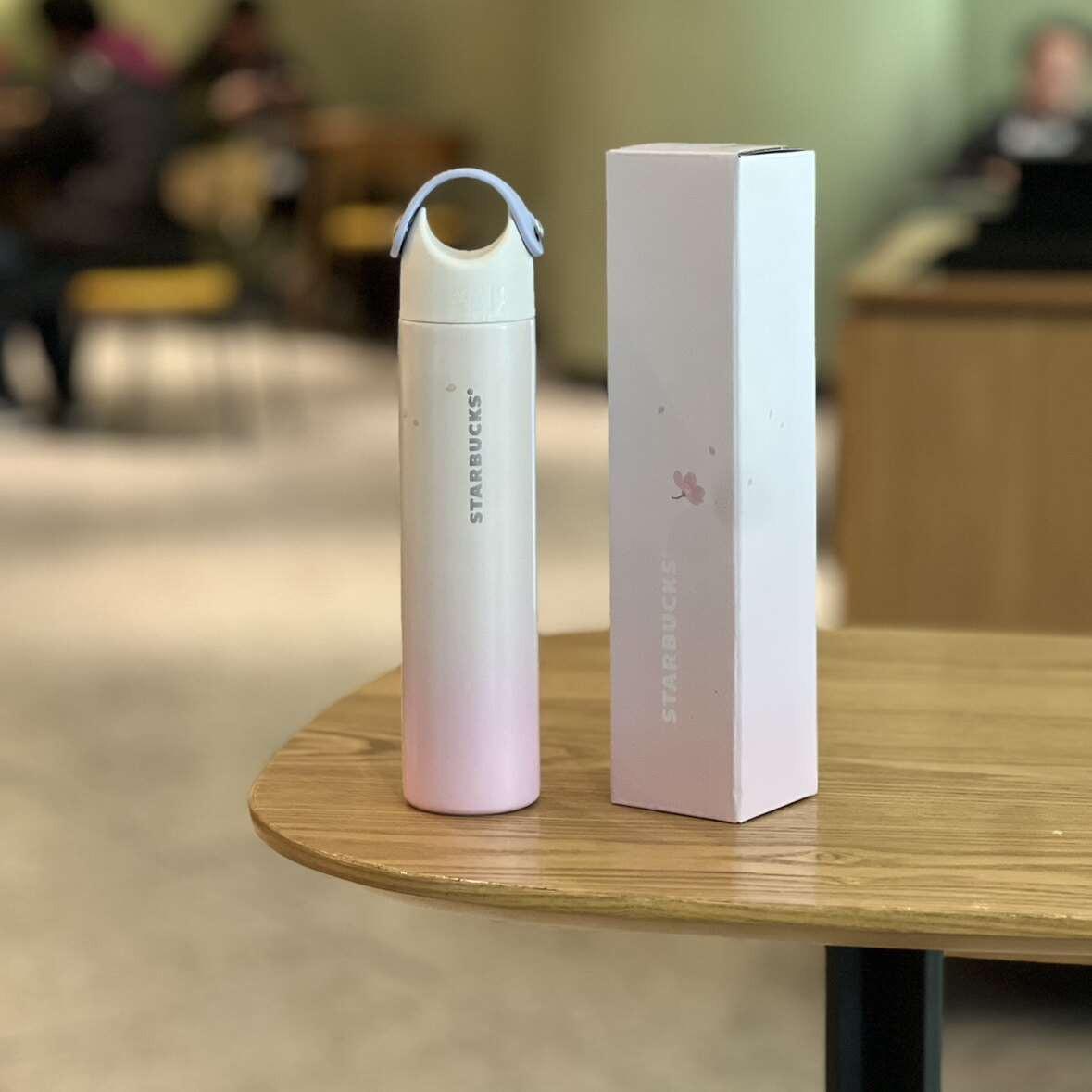 Starbucks Cup 2025 Cherry Blossom Spring Bloom Pink Girl's Heart Cold Glass Stainless Steel Straw Insulated Water Cup.