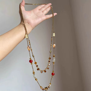 قلادة متعددة الطبقات بتصميم خرز ملون ونمط Boho.