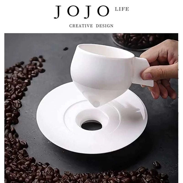 JOJO'S L. PD. Elegant.UFO White Porcelain Coffee Mug Mug Special Latte Art Cup | Huazhang