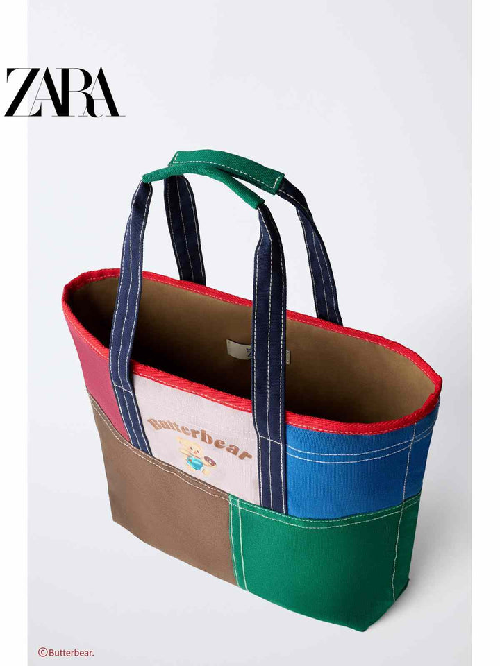 ZARA2025 Autumn New Butterbear © Butterbear Colour-Blocking Shopping Pack 1463630 203