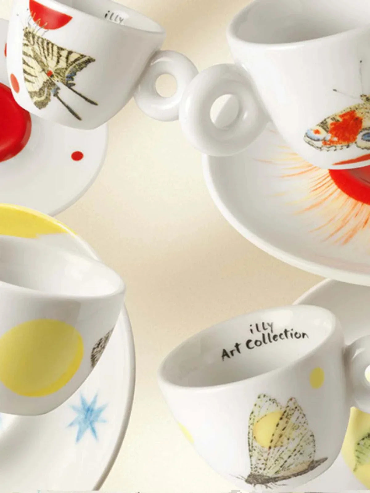 illy 2012 Kiki Smith Butterfly Star Collection Cup Set.