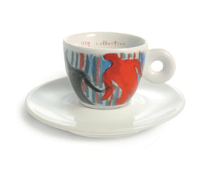 طقم أكواب Espresso من illy Collection بتصميم فني ملون.