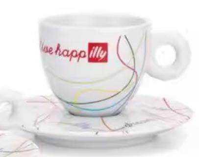فنجان Espresso illy سيراميك بتصميم Live happily.