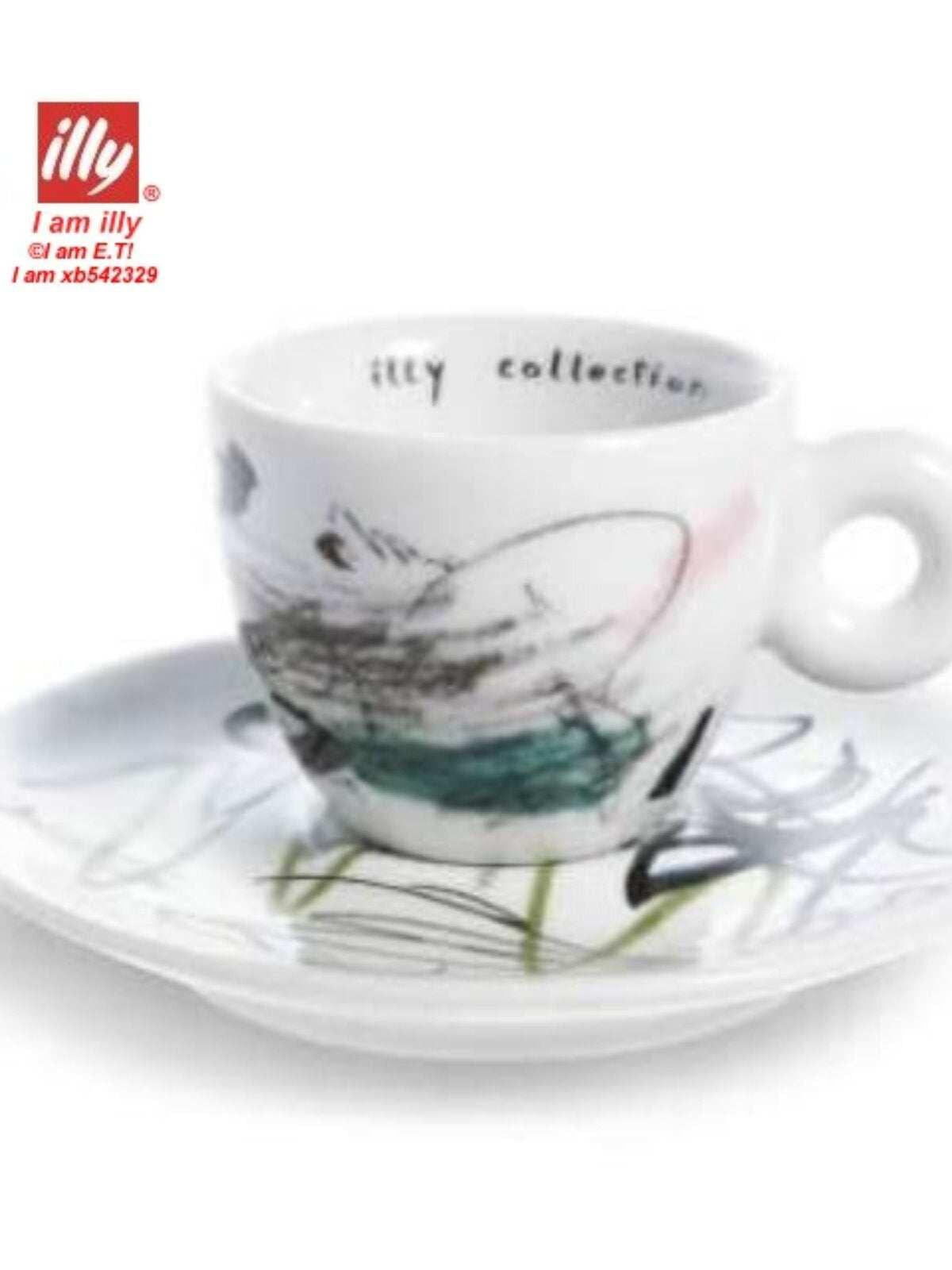 فنجان قهوة illy collection سيراميك بتصميم فني ملون.