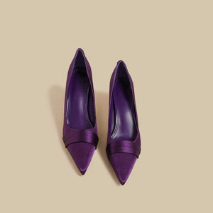 حذاء نسائي High Heels بلمسة ساتان فاخرة - لون أرجواني.
