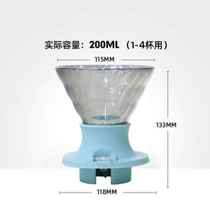 قمع ترشيح القهوة Hario V60 زجاجي بتصميم أنيق ومقاوم للحرارة.
