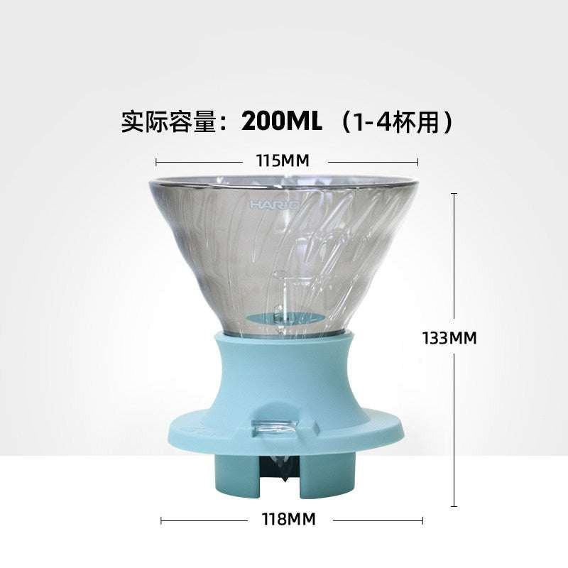 قمع ترشيح القهوة Hario V60 زجاجي بتصميم أنيق ومقاوم للحرارة.