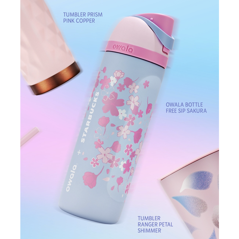 زمزمية Owala x Starbucks بتصميم Sakura الوردي المميز.