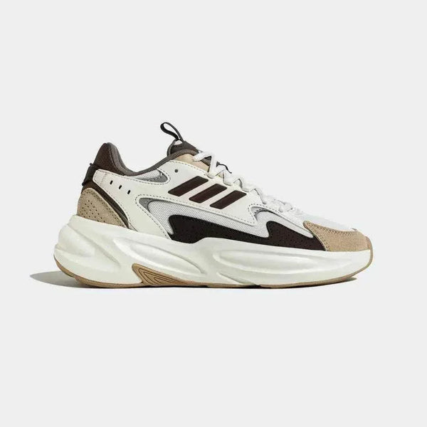 أديداس حذاءAdidas   OZWAVE بتصميم شبكي وتنفس مع تراكبات جلد مدبوغ ونعل مبطن باللون الكريمي والبيج والرّمادي