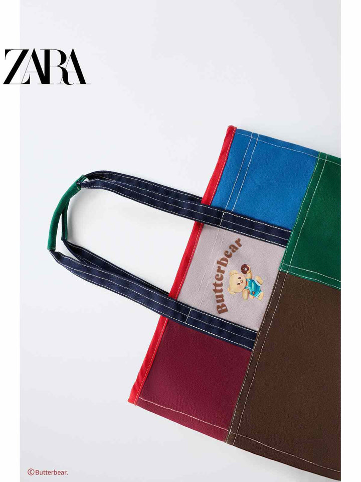 ZARA2025 Autumn New Butterbear © Butterbear Colour-Blocking Shopping Pack 1463630 203