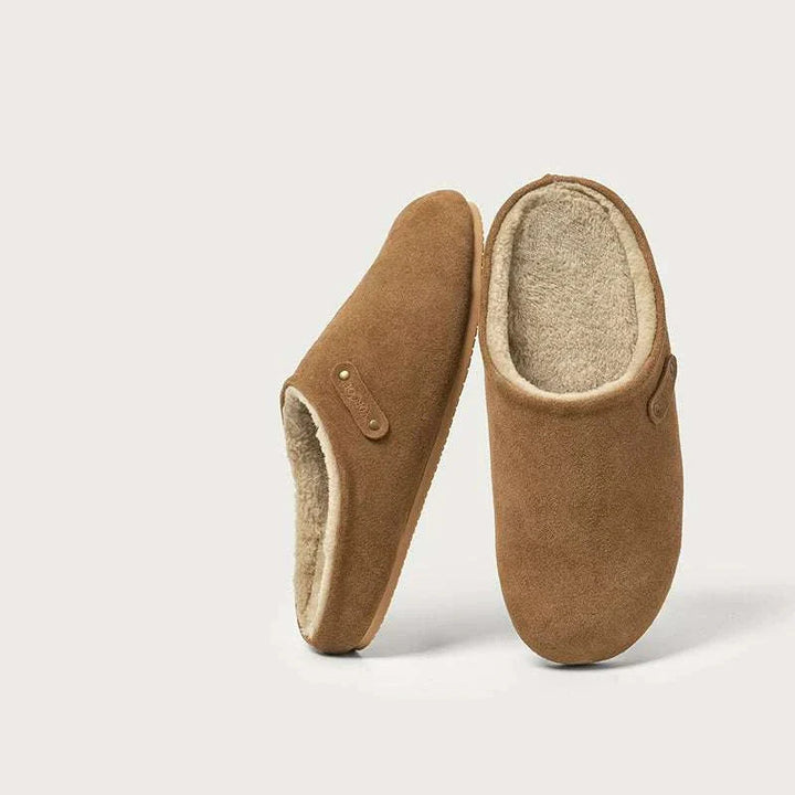 شباشب جلدية داكسونغ مبطنة بالقطن دافئة ومريحة بنعل مقاوم للانزلاق وتصميم أنيق للاستخدام المنزلي