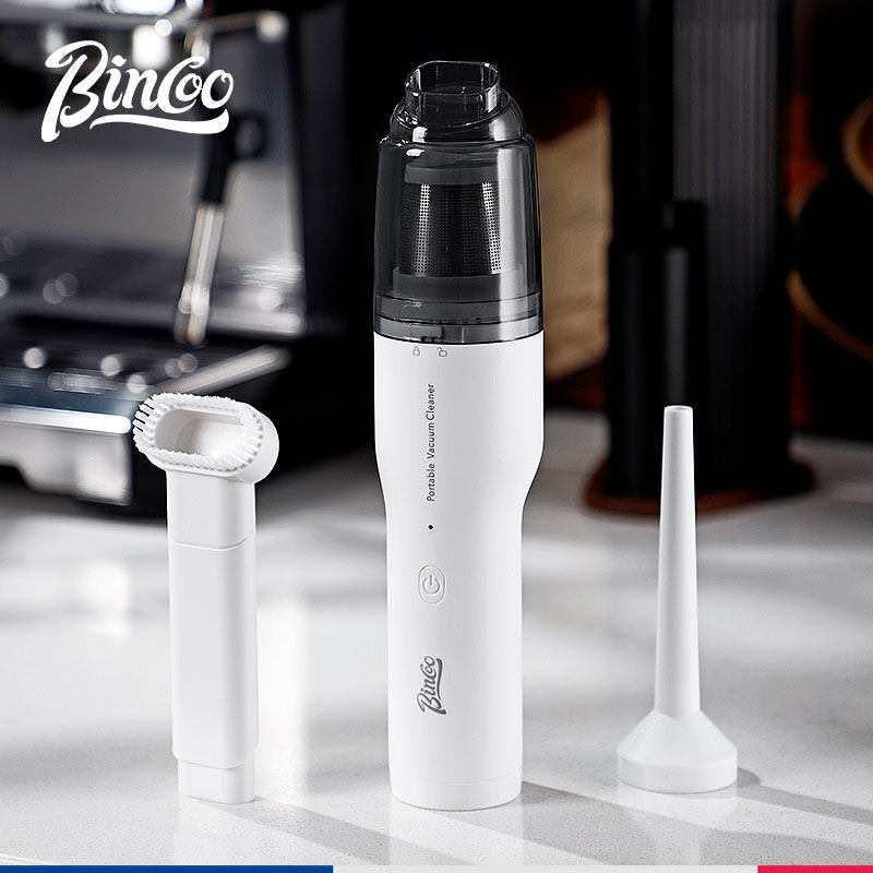 مكنسة قهوة محمولة Binco مع وظيفة الشفط والنفخ - أبيض.